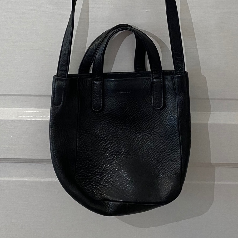 Baggu Black Leather Crossbody Bag